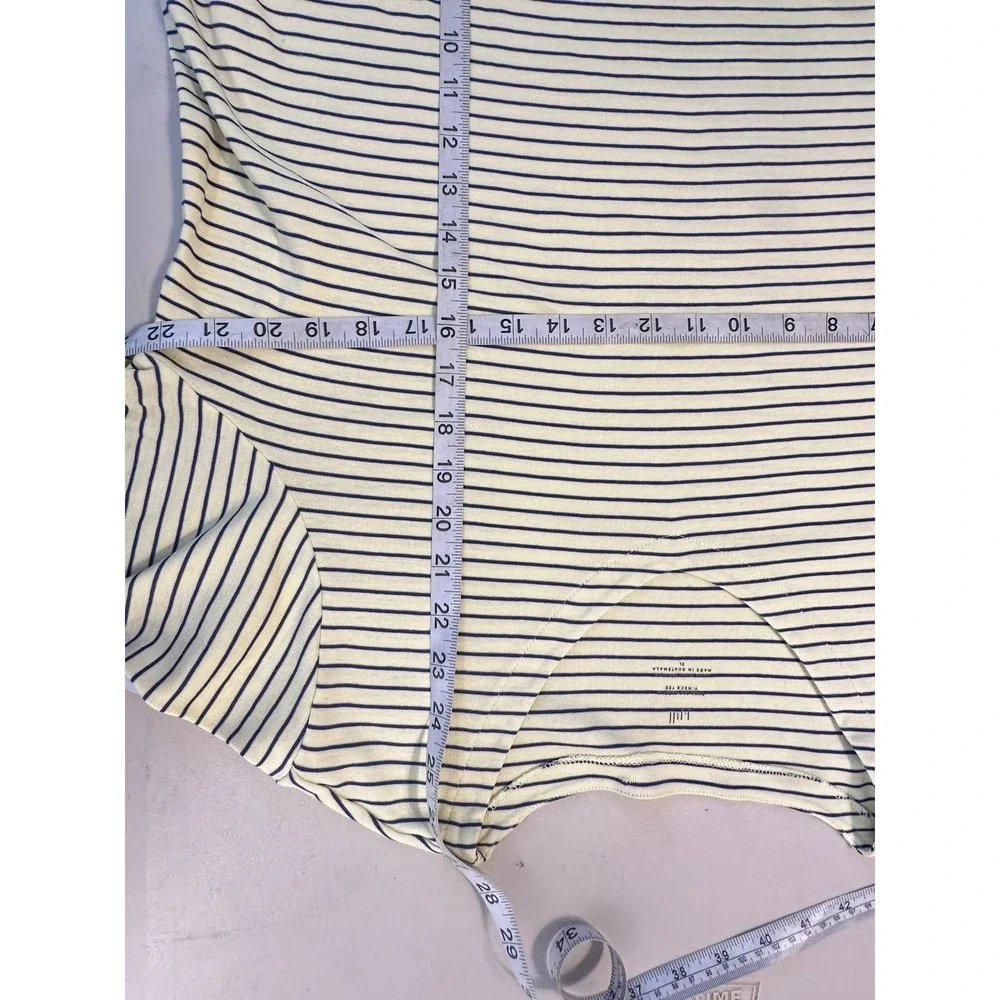 J.Jill V-Neck Tee Women XL Yellow Striped 3/4 Sleeve Casual Knit Top - Picture 7 of 7